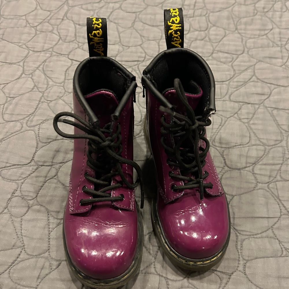 Toddler Maroon Doc Martens with side Zippers